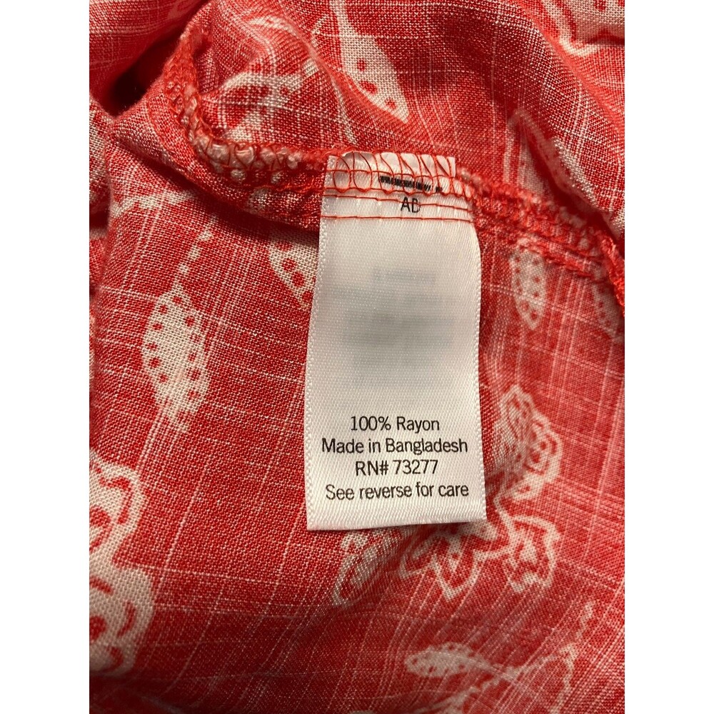 Sonoma Flutter Sleeve Lightweight Blouse Orangy Red & White Floral Size 0X - Picture 3 of 9